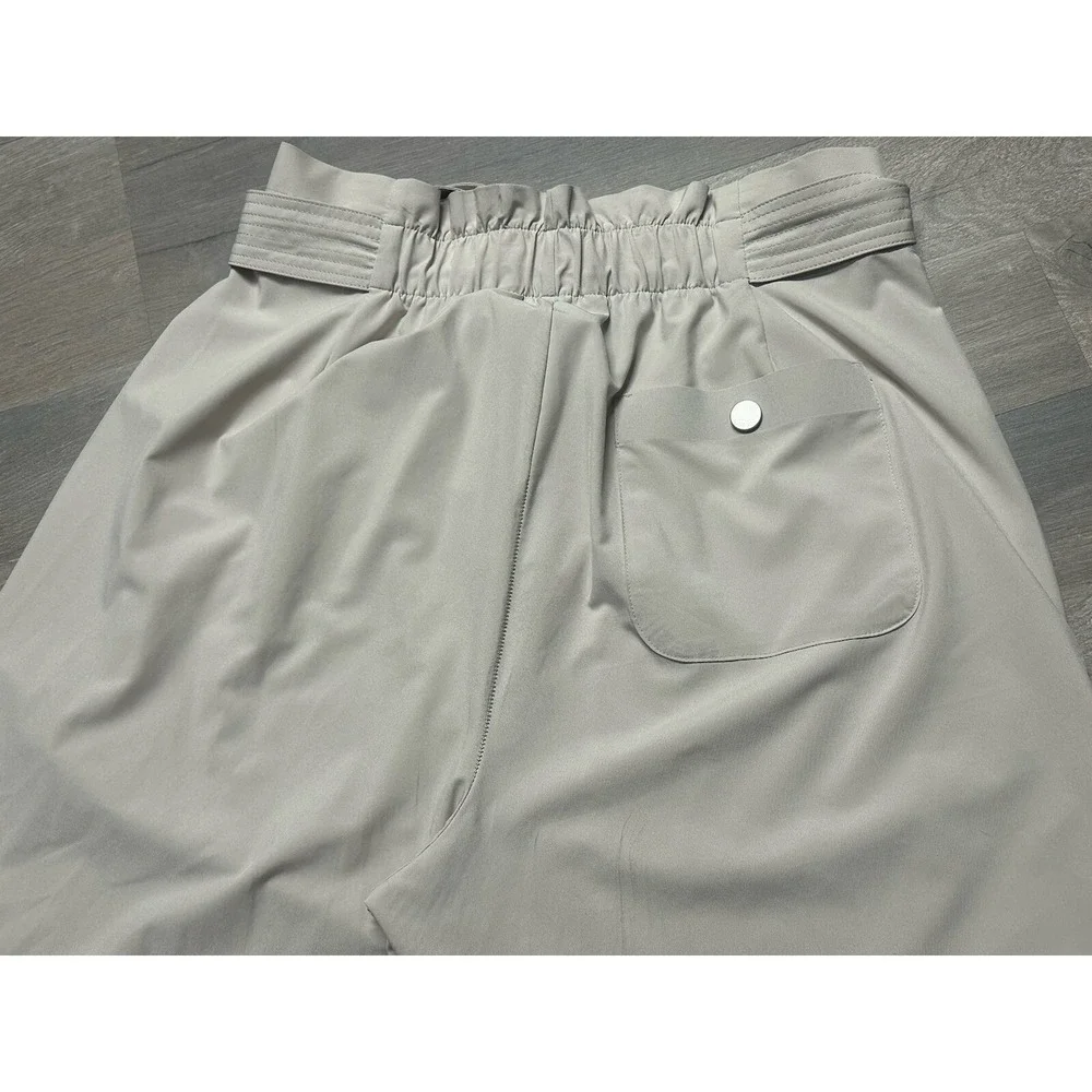 Athleta Skyline Pant II Womens 12T Brownstone Beige Lightweight Belted - Picture 5 of 13